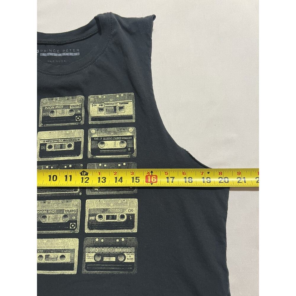 Vintage Prince Peter Collection Women Cassette Tapes Muscle Cropped Tank Size L - Picture 5 of 8
